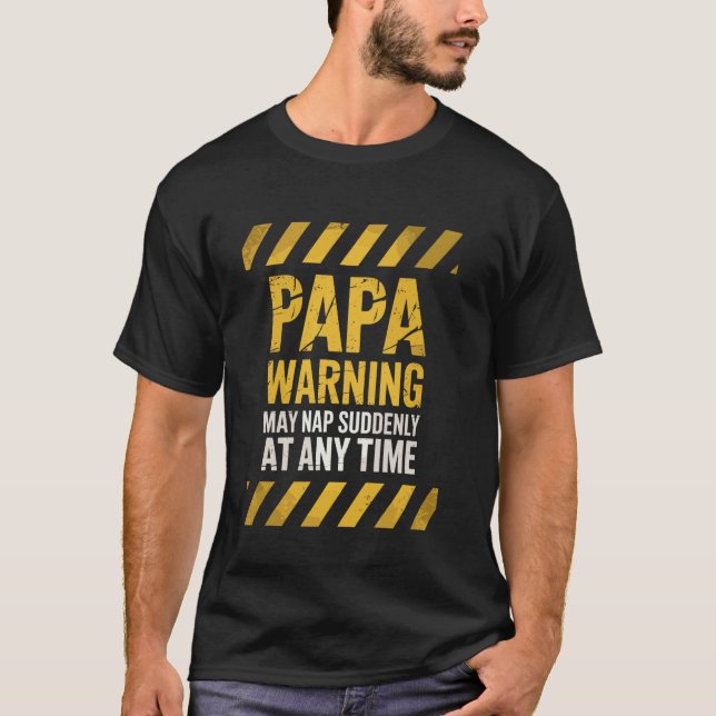 Rolig Pappa Varning Sövande Zon Grafisk T Shirt (Framsida)