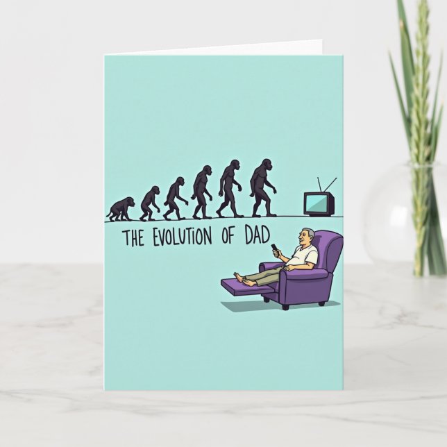Rolig Pappadags-kort om evolutionen Kort (Framsida)
