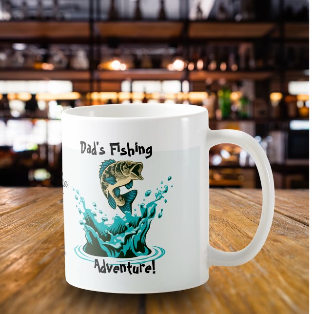 Rolig Pappas Fiskeäventyr Anpassa Kaffemugg (Skapare uppladdad)