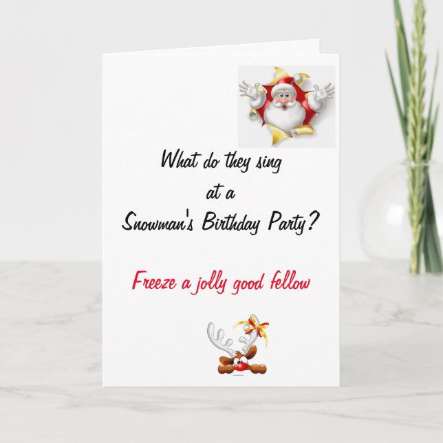 Rolig Pappaskämt Julkort Kort (Framsida)