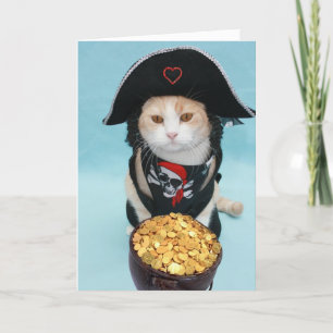 Rolig Pappaskattvalentin med pirattema Helgkort