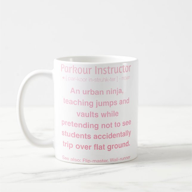 Rolig Parkourinstruktör Kaffemugg (Vänster)