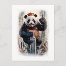 Rolig Parodi Panda Film Karaktär på en Vit Helg Vykort