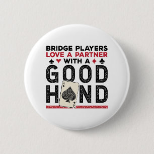 Rolig partner med bra hand i bridge knapp