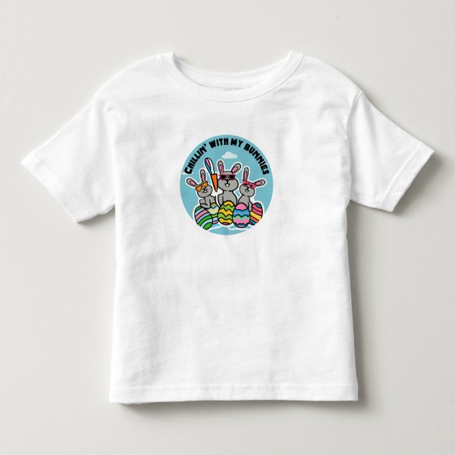 Rolig påsk Chillar med mina kaniner T Shirt (Framsida)
