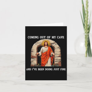 Rolig påsk Jesus kommer ut ur min grotta Retro Hum Kort