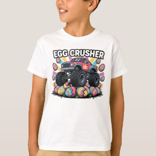 Rolig påsk Monster Truck Ägg Förstör Skämt Pojkar T Shirt