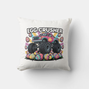 Rolig påsk Monster Truck Ägg Förstörar Skämt Pojka Kudde