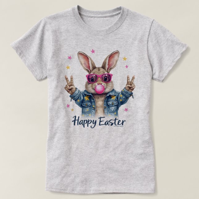 Rolig påsk t-shirt – söt och rolig kanin (Design framsida)