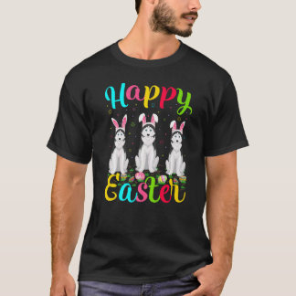Rolig påskägg kanin sibirisk husky hund Glad Ea T Shirt