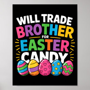 Rolig påskdag Kommer Byta Bror Mot Godis Barn Poster
