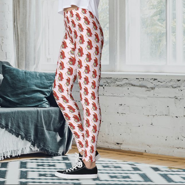 Rolig påskdrake Rosa Fantasy Semester Leggings (Skapare uppladdad)