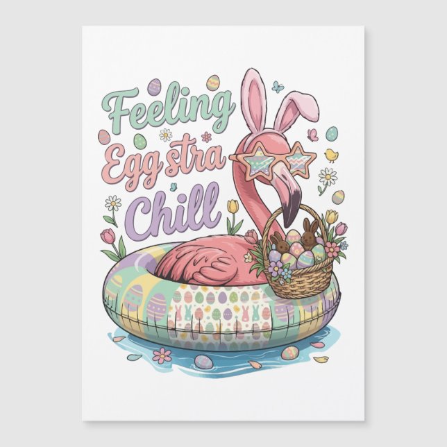 Rolig påskflamingo Känner äggxtra chill Cute (Framsida)