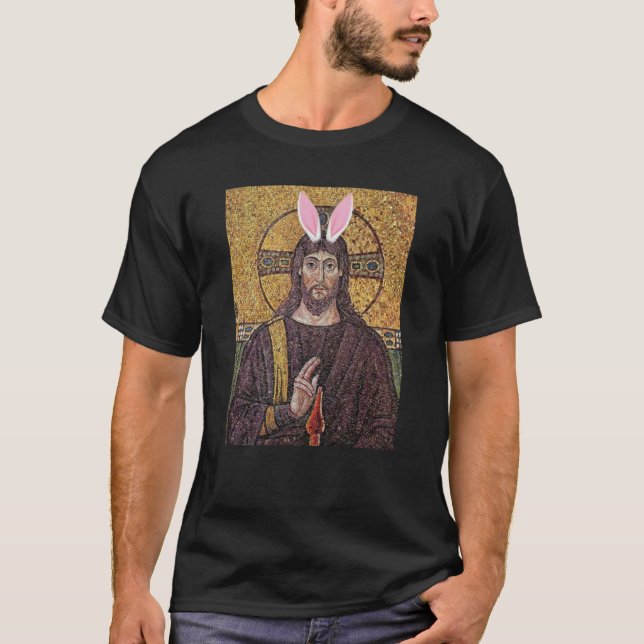 Rolig påskhareJesus T-tröja T-shirt (Framsida)