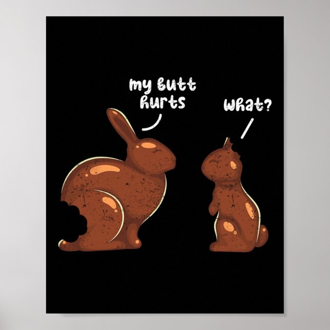 Rolig påskharen kanin min rumpa gör ont Vad Grung Poster (Framsidan)