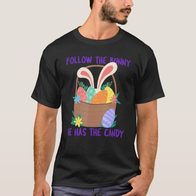 Rolig påskkel hare godis söta korg ägg Ch T Shirt (Framsida)