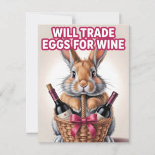 Rolig påskvinskanindesign julkort