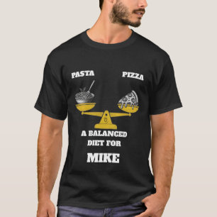 Rolig Pasta och Pizza Balanserad Diet Personlig T Shirt
