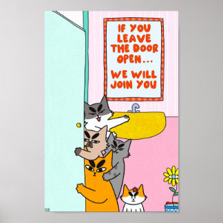 Rolig Pastell Humoristisk Katt Poster