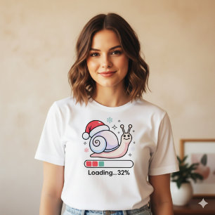 Rolig Pastell Lat Snegel Jul Förladdning Högtid T Shirt