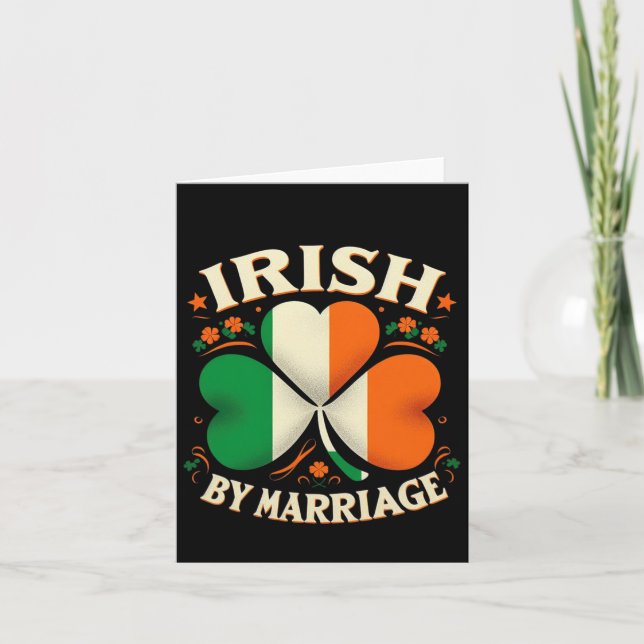 Rolig Patricks Day Irländsk Genom Äktenskap Retro  Kort (Framsida)