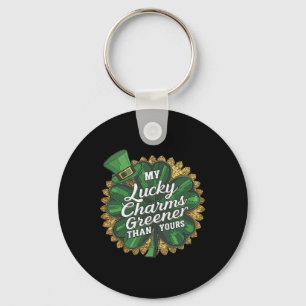Rolig Patrick's Day Min lyckoteckning är grönare ä Nyckelring