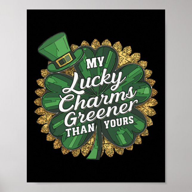 Rolig Patrick's Day Min lyckoteckning grönare än d Poster (Framsidan)