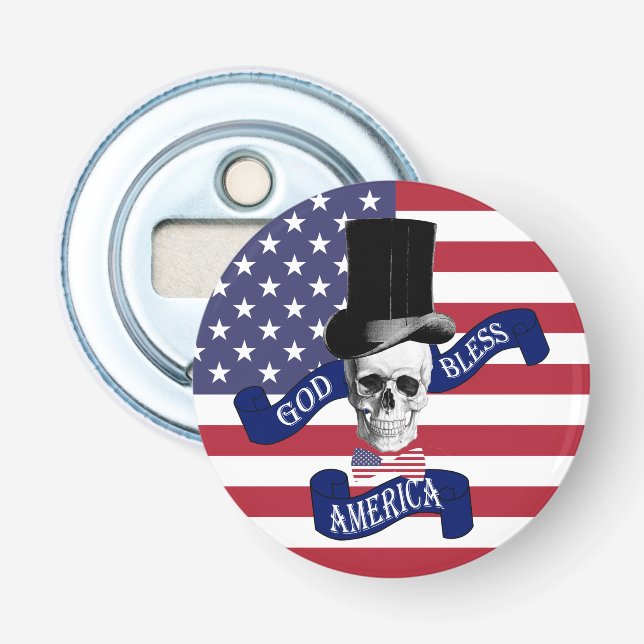 Rolig patriotisk amerikan flasköppnare (Framsidan)