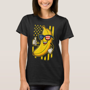 Rolig Patriotisk Banan Amerikansk Flagga Sungles R T Shirt