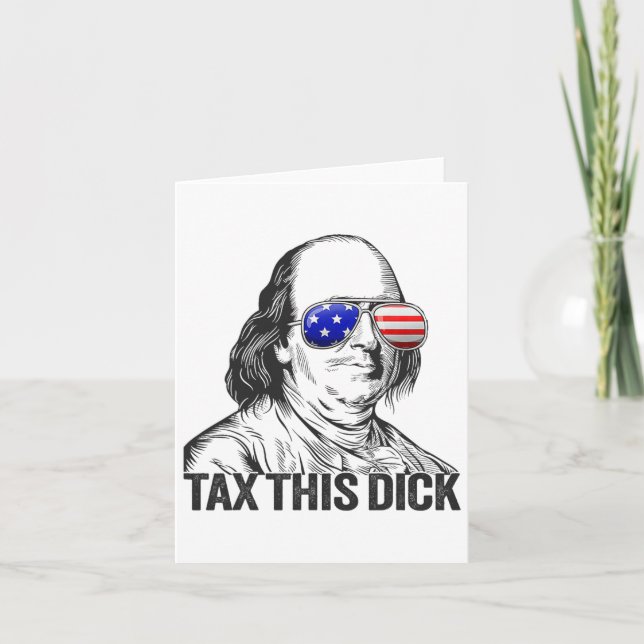 Rolig patriotisk Ben Franklin Beskata Den Här Will Kort (Framsida)