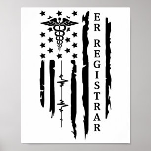Rolig patriotisk Er-registrerad sjuksköterskpresen Poster