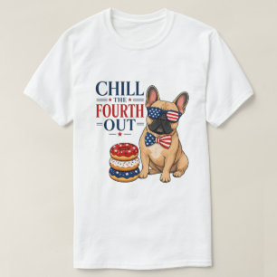 Rolig patriotisk franskis chillar på fjärde juli h t shirt
