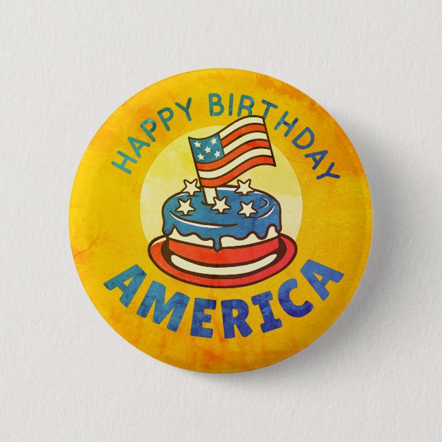 Rolig Patriotisk Hälsning USA Land Knapp (Framsida)