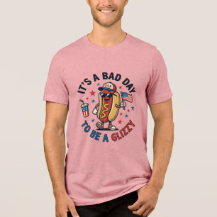 Rolig Patriotisk Hot Dog Vintage Gravyr T-Shirt De