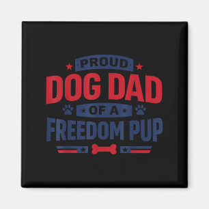 Rolig Patriotisk Hundpappa 4:e Juli Magnet