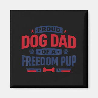 Rolig Patriotisk Hundpappa 4:e Juli Magnet