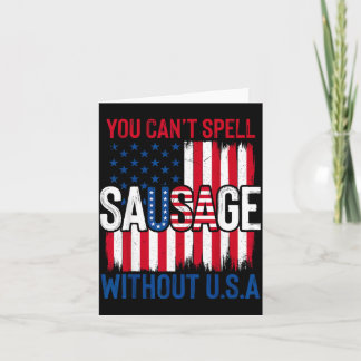 Rolig Patriotisk Korv Usa Grillning Amerikansk Fla Kort