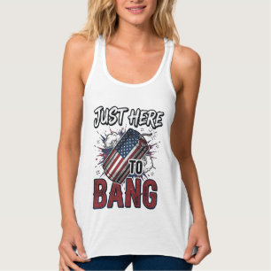 Rolig patriotisk smällare vintage 4 juli T-shirt Linne Med Racerback