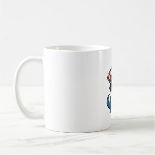 Rolig Patriotisk T-Rex Fyrverkeri Tröja Design_1 Kaffemugg