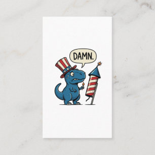 Rolig Patriotisk T-Rex Fyrverkeri Tröja Design_1 Visitkort