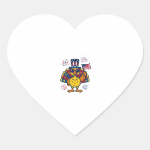Rolig Patriotisk Turkiet Fyrverkerier Vintage Tröj Hjärtformat Klistermärke