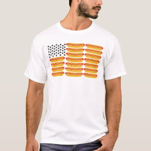 Rolig patriotisk USA-flagg Hot Dog T Shirt