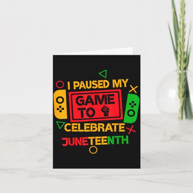 Rolig pausad spel för att fira juneteenth-spelare kort (Framsida)