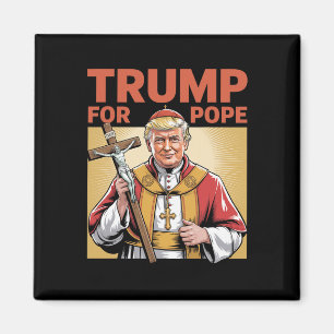 Rolig påve Trump Trump Vatikanen Kristna Retro Chu Magnet