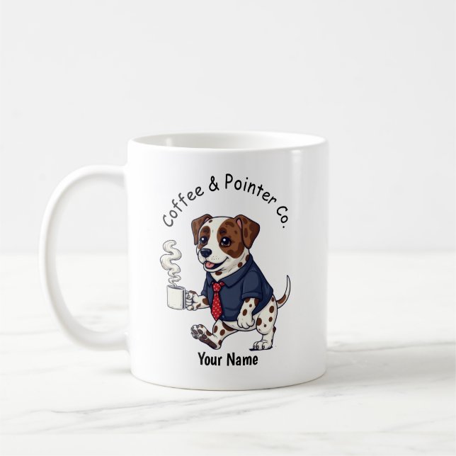 Rolig pekarhund affärsdress kaffe  kaffemugg (Vänster)