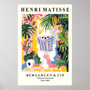 Rolig Pekingeser konst - Hund på toalett Matisse-s Poster