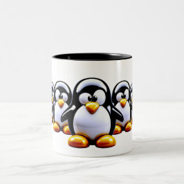 Rolig Penguinuppställning Två-Tonad Mugg