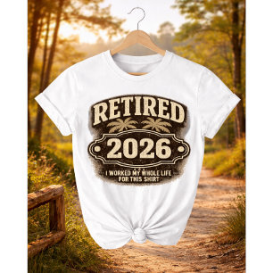 Rolig Pension 2026 Palmträd Retro Stil I W... T Shirt