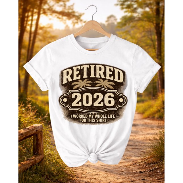 Rolig Pension 2026 Palmträd Retro Stil I W... T Shirt (Skapare uppladdad)