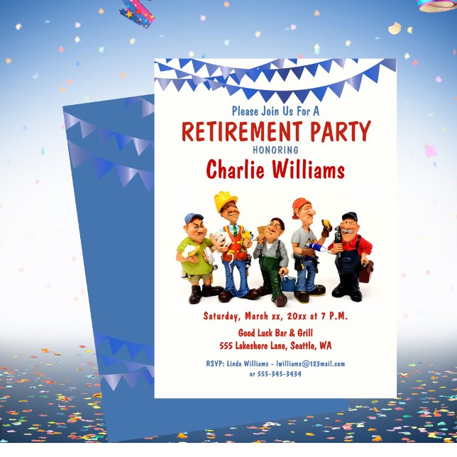 Rolig pensionärsfestfirande kollega inbjudningar (Funny Retirement Party Celebration Co-Worker Invitation)